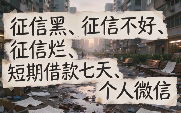 征信黑了、征信不好、征信烂了也能短期借到钱?7天个人微信周转到底值不值得——2026年最新归类解读来了