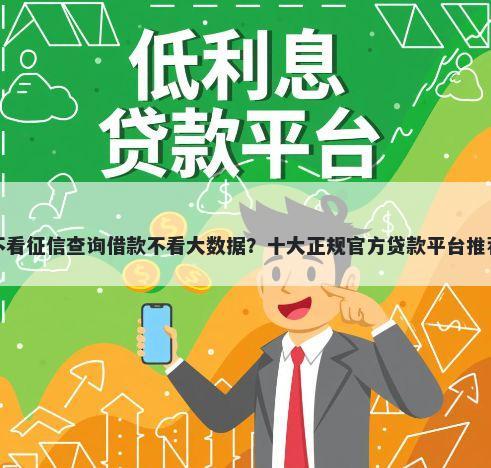 不看征信查询借款不看大数据？十大正规官方贷款平台推荐
