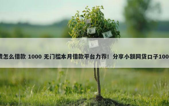 微信借钱消费怎么借款 1000 无门槛本月借款平台力荐！分享小额网贷口子1000无门槛借款