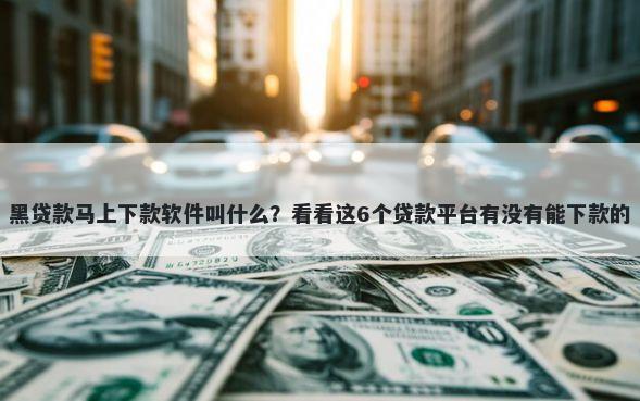 黑贷款马上下款软件叫什么？看看这6个贷款平台有没有能下款的