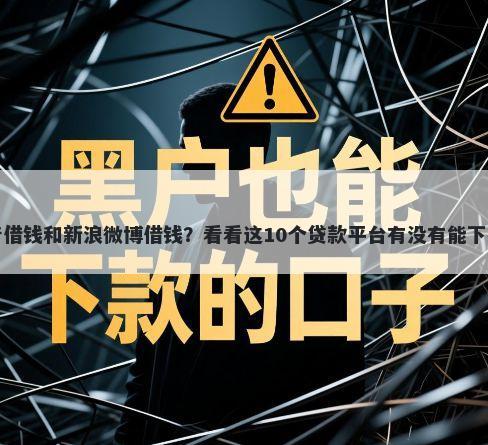 抖音借钱和新浪微博借钱?看看这10个贷款平台有没有能下款的