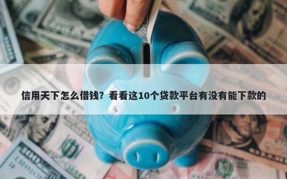 信用天下怎么借钱？看看这10个贷款平台有没有能下款的