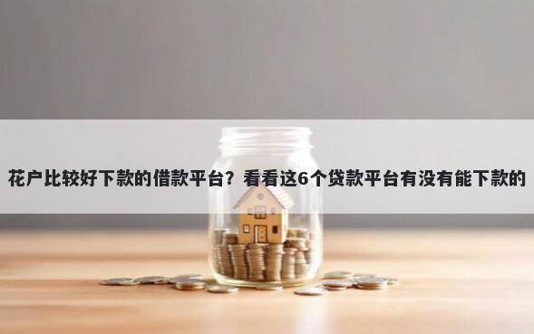 花户比较好下款的借款平台？看看这6个贷款平台有没有能下款的