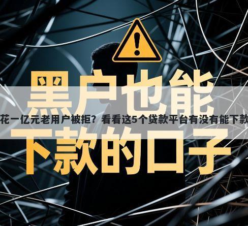 先花一亿元老用户被拒？看看这5个贷款平台有没有能下款的