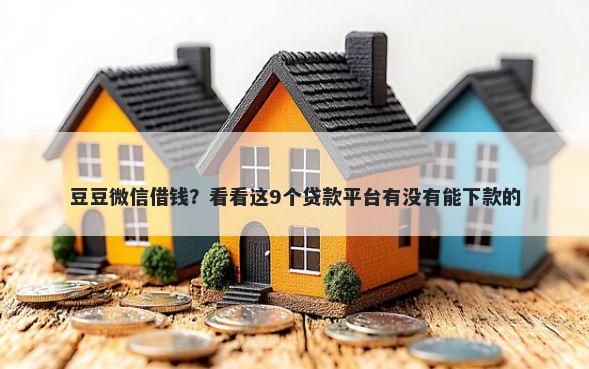 豆豆微信借钱？看看这9个贷款平台有没有能下款的