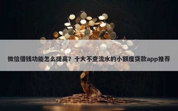 微信借钱功能怎么提高？十大不查流水的小额度贷款app推荐