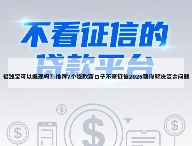 借钱宝可以提现吗？推荐7个贷款新口子不查征信2025帮你解决资金问题