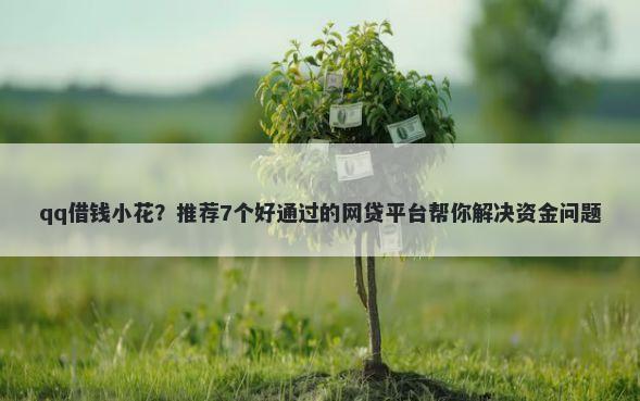 qq借钱小花？推荐7个好通过的网贷平台帮你解决资金问题