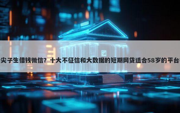 社会尖子生借钱微信？十大不征信和大数据的短期网贷适合58岁的平台推荐