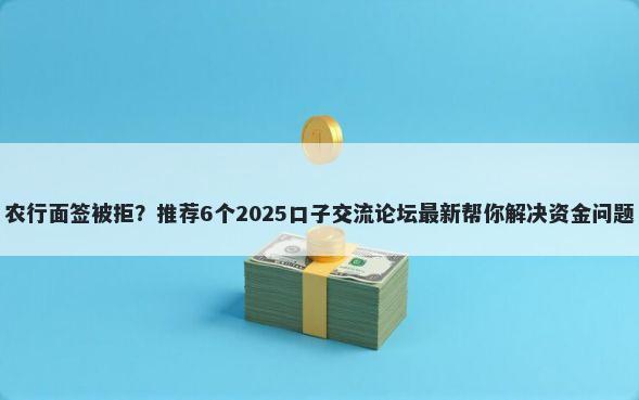 农行面签被拒？推荐6个2025口子交流论坛最新帮你解决资金问题