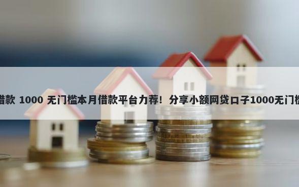 怎么借款 1000 无门槛本月借款平台力荐!分享小额网贷口子1000无门槛借款