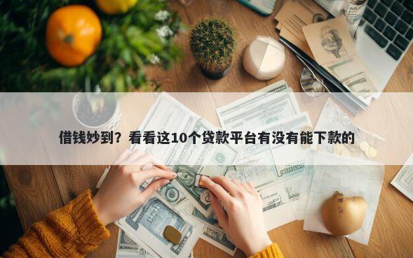 借钱妙到？看看这10个贷款平台有没有能下款的