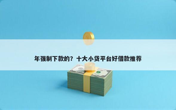 年强制下款的？十大小贷平台好借款推荐