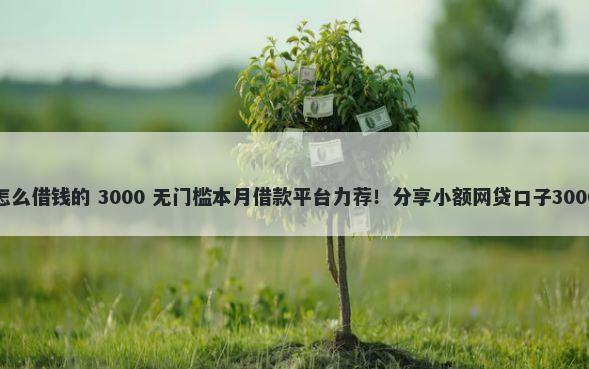 贵州信用卡怎么借钱的 3000 无门槛本月借款平台力荐！分享小额网贷口子3000无门槛借款