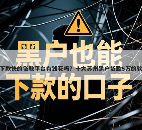 额度高下款快的贷款平台有钱花吗？十大苏州黑户贷款5万的软件推荐
