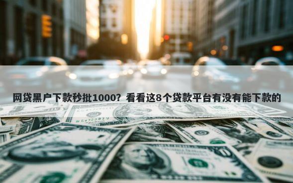 网贷黑户下款秒批1000？看看这8个贷款平台有没有能下款的