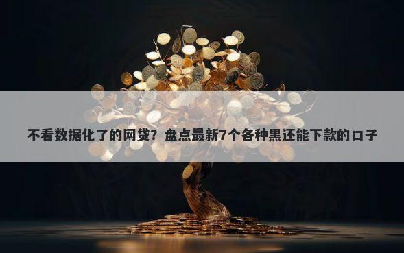 不看数据化了的网贷?盘点最新7个各种黑还能下款的口子