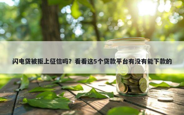 闪电贷被拒上征信吗？看看这5个贷款平台有没有能下款的