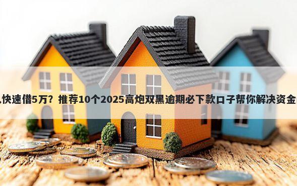 私人快速借5万？推荐10个2025高炮双黑逾期必下款口子帮你解决资金问题