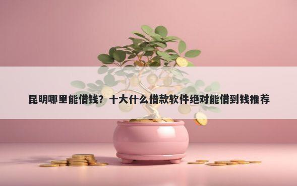 昆明哪里能借钱？十大什么借款软件绝对能借到钱推荐