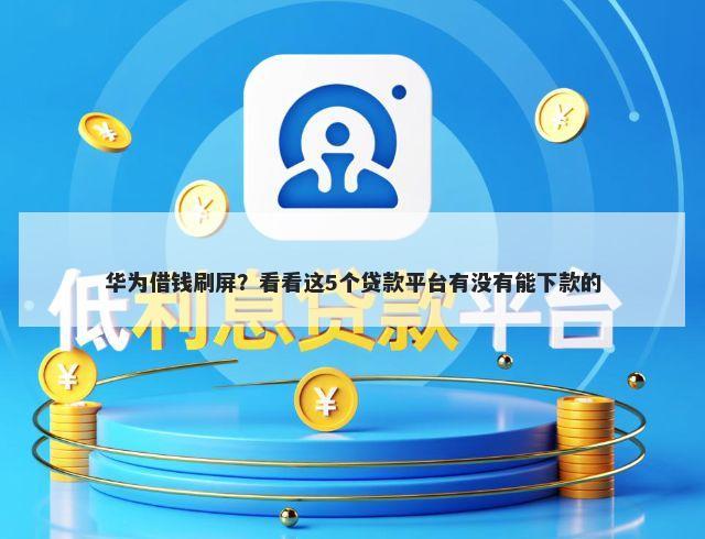 华为借钱刷屏?看看这5个贷款平台有没有能下款的