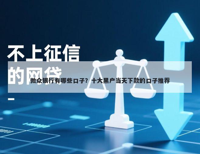 微众银行有哪些口子？十大黑户当天下款的口子推荐