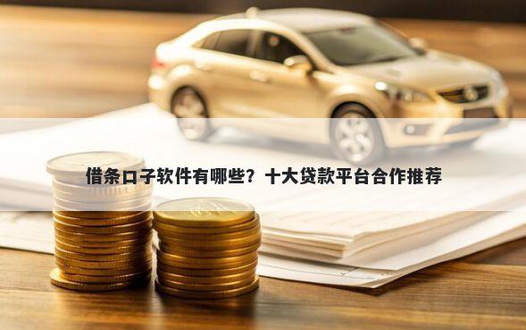 借条口子软件有哪些?十大贷款平台合作推荐
