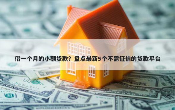 借一个月的小额贷款？盘点最新5个不需征信的贷款平台