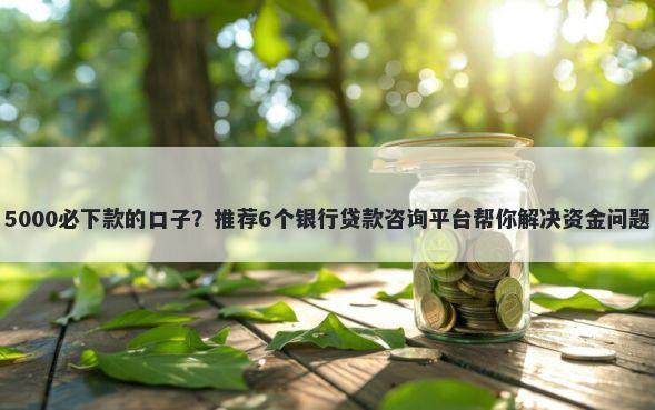 5000必下款的口子?推荐6个银行贷款咨询平台帮你解决资金问题