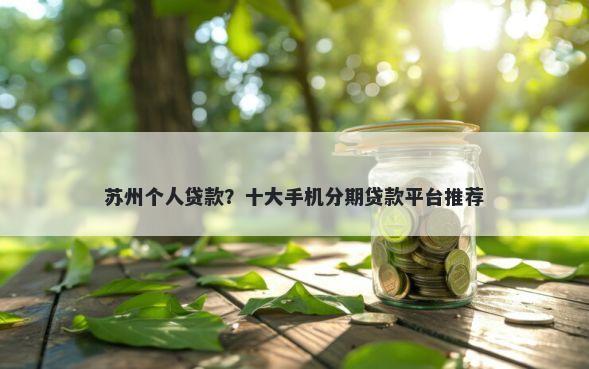 苏州个人贷款？十大手机分期贷款平台推荐